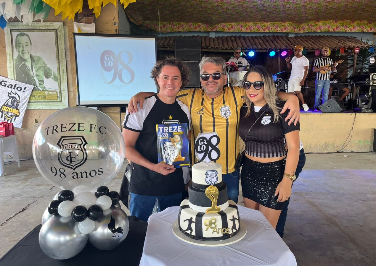 Veneziano participa da festa de 98 anos do Treze e destaca parcerias com os clubes de futebol de Campina Grande