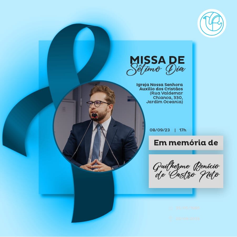 Missa de sétimo dia de Guilherme de Castro será nesta sexta