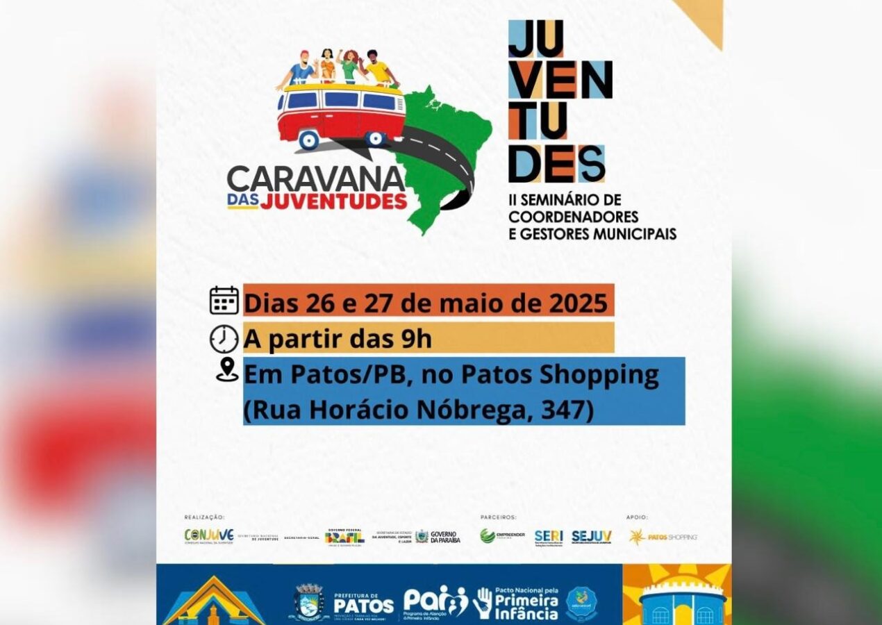 Patos receberá Caravana das Juventudes e Seminário Estadual com foco em políticas públicas para jovens