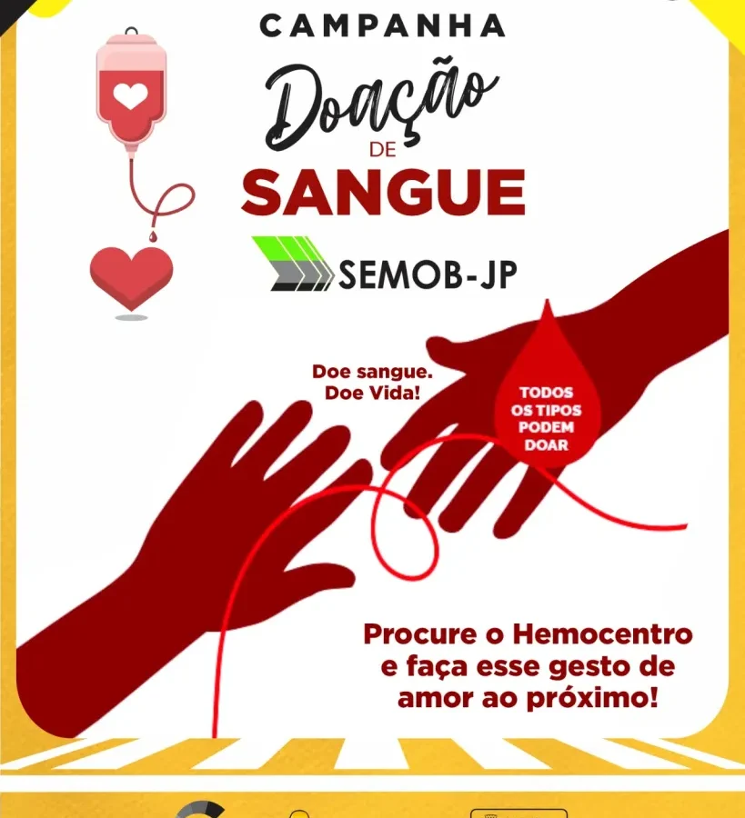 Semob-JP realiza comando solidário para incentivar doações de sangue no Hemocentro da Paraíba
