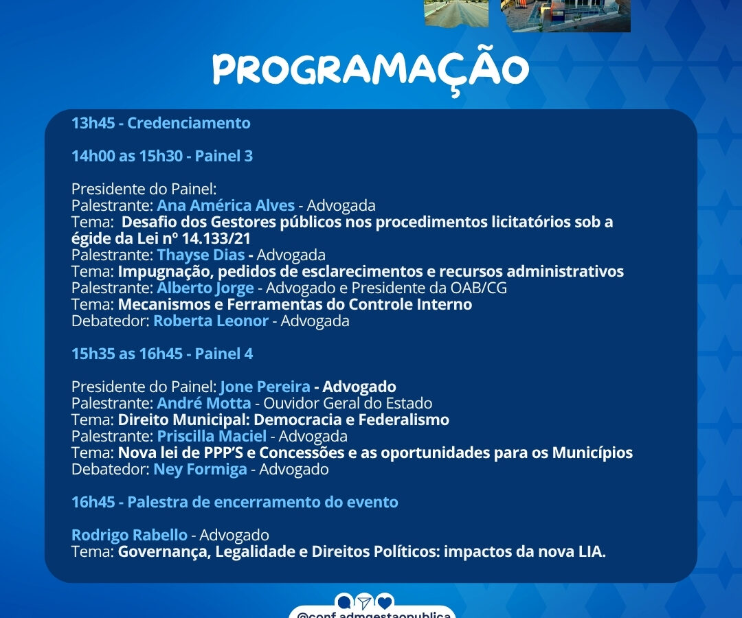 Inscrições abertas para I Conferência de Direito Administrativo do Sertão da Paraíba