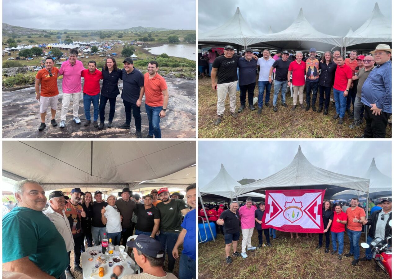 Ao lado de três prefeitos, Veneziano prestigia a tradicional Festa da Pedra, em Caiçara