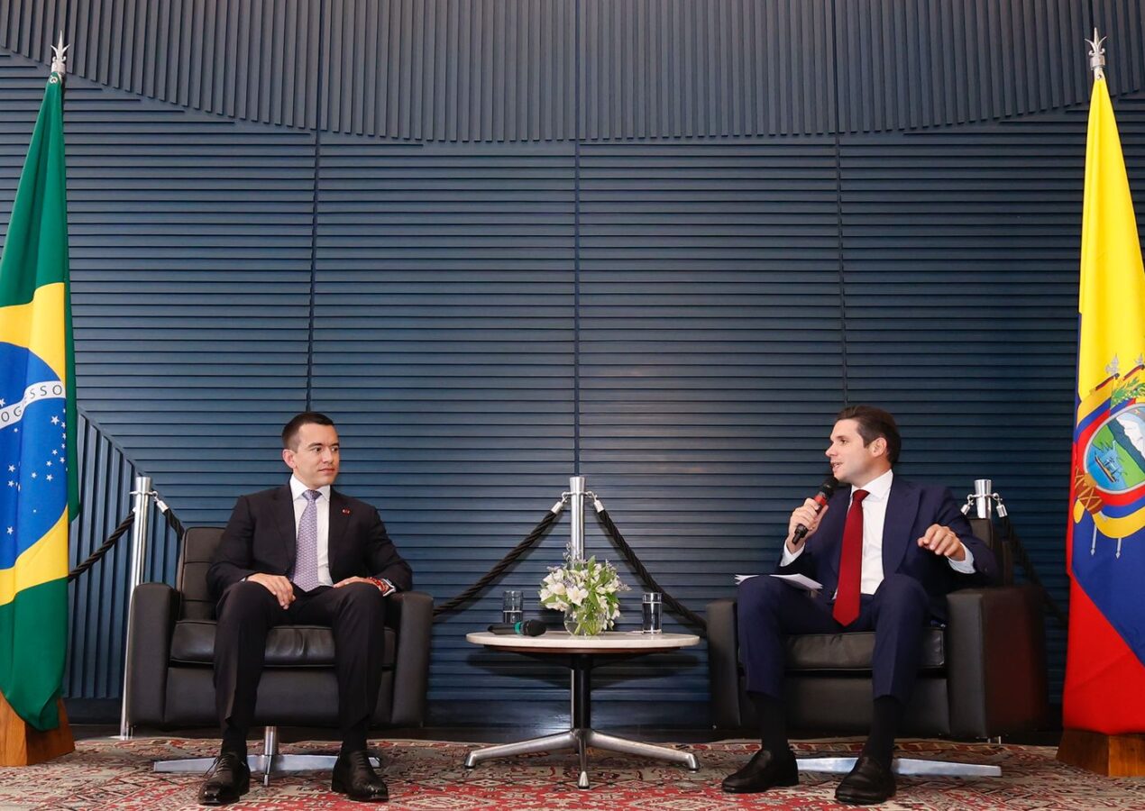 Hugo Motta recebe presidente do Equador e defende colaboração no combate ao crime organizado