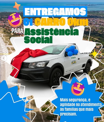 Prefeitura de Lucena entrega carro 0km e reforça ações da Assistência Social no município