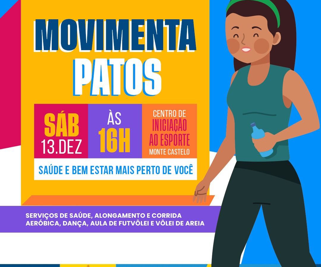 Movimenta Patos leva esporte, saúde e bem-estar ao Monte Castelo no sábado (13)