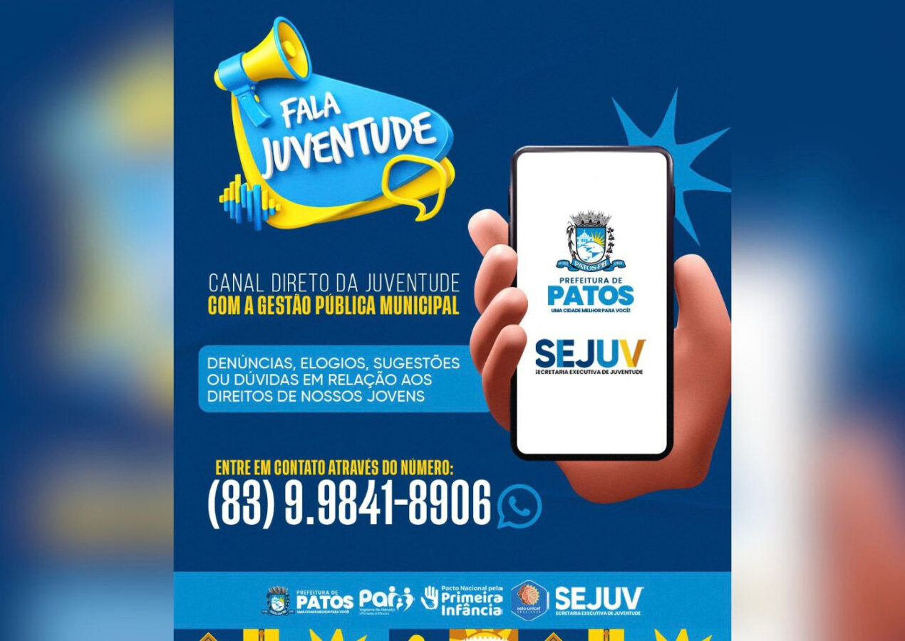 Prefeitura de Patos lança programa “Fala Juventude” e amplia diálogo com jovens por meio da tecnologia