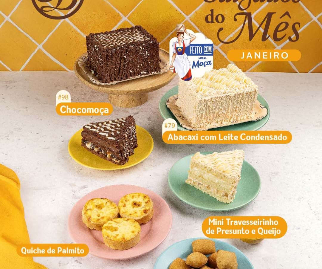 Abacaxi com Leite Condensado e Chocomoça® são os Bolos do Mês da Sodiê em janeiro