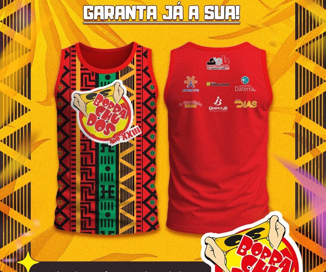 Camisas da XXIII edição do Bloco Os Borrachudos já estão disponíveis na sede do Sindicato dos Bancários da Paraíba; garanta a sua