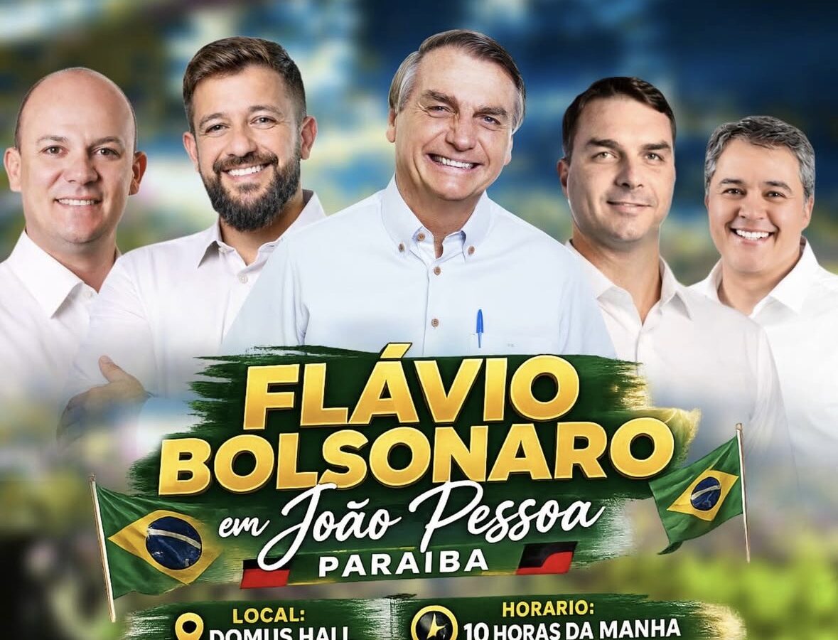 Fábio Lopes destaca força da direita e participa de ato com Flávio Bolsonaro no lançamento de Efraim Filho ao governo da PB