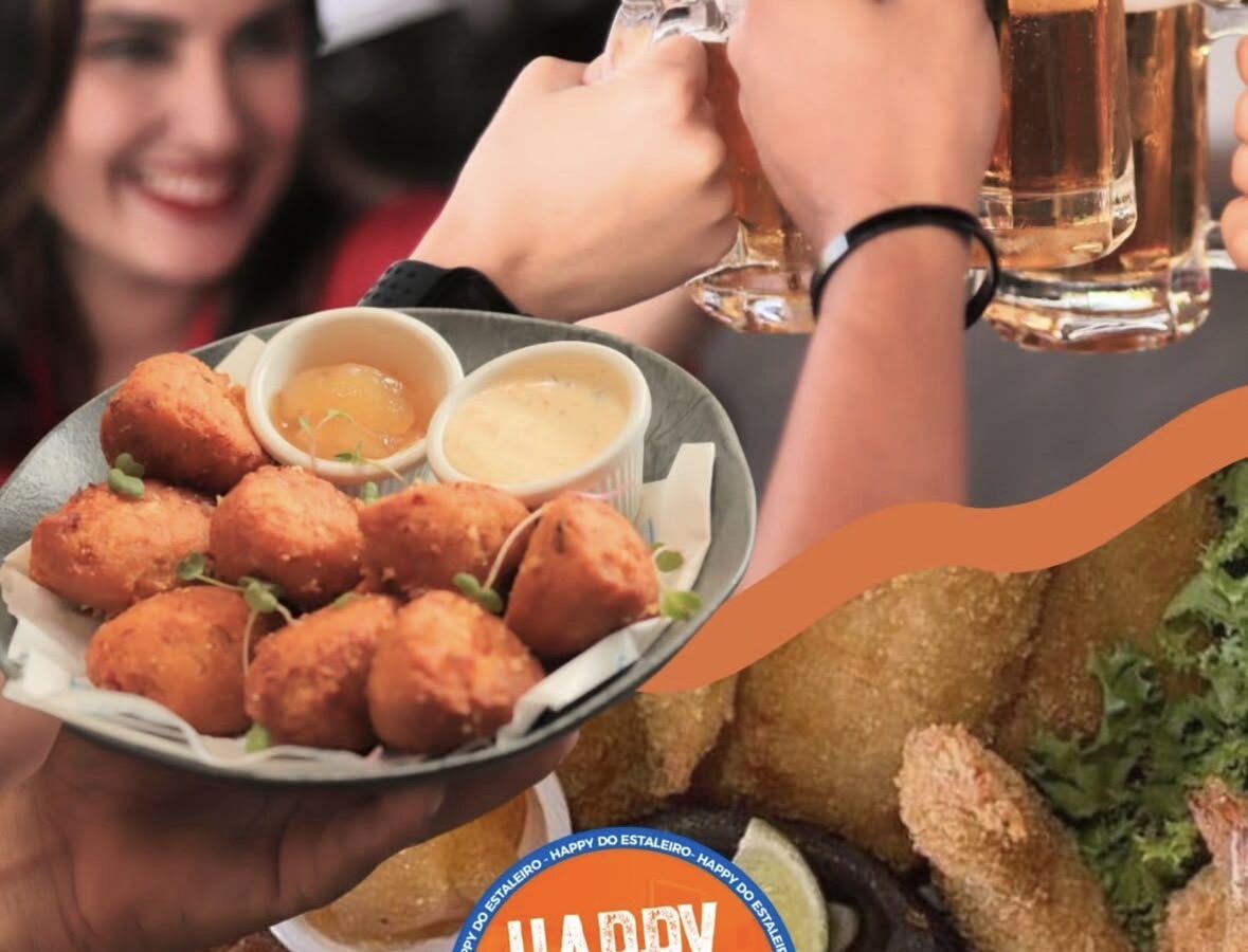 Curta o melhor da gastronomia com os amigos no happy hour do Estaleiro Restaurante