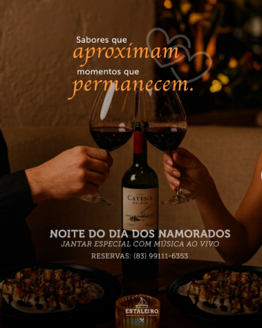 Celebre o amor no Dia dos Namorados no Estaleiro Restaurante; saiba como fazer sua reserva