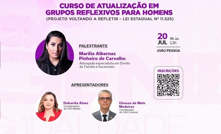 Famup apoia curso do MPPB e convida gestores municipais para capacitação sobre grupos reflexivos para homens