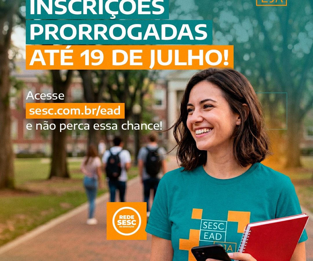 Últimos dias de inscrições para Educação de Jovens e Adultos gratuito a Distância com o Sesc