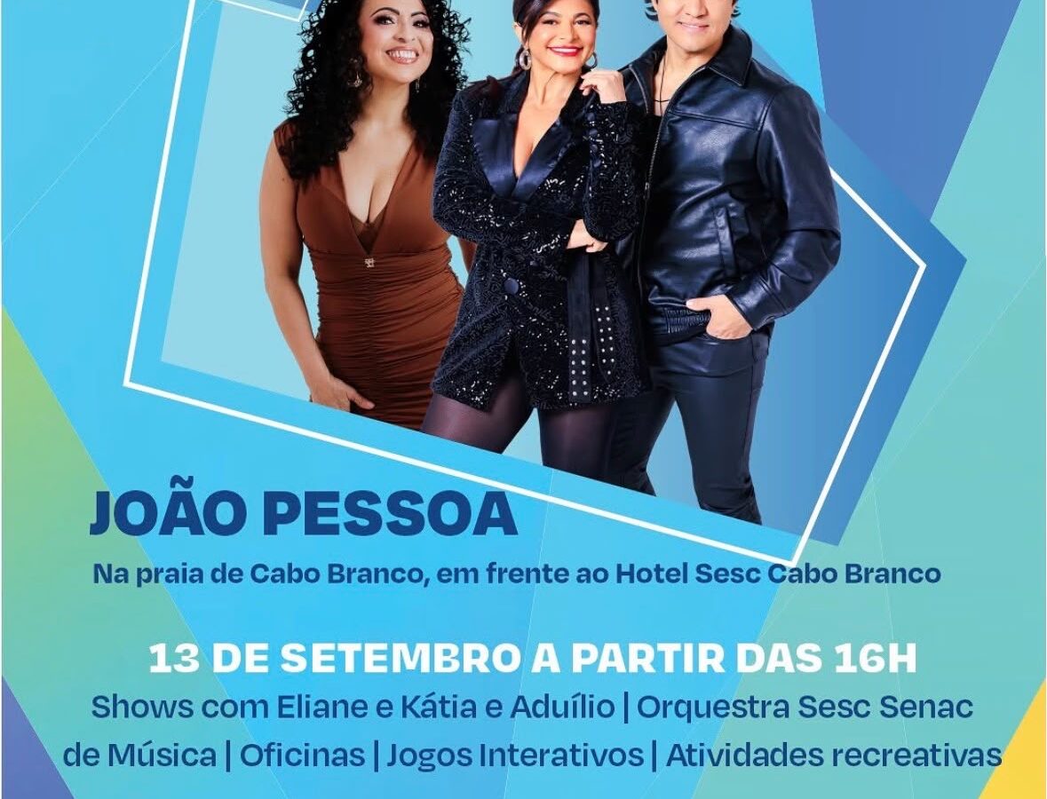Sesc celebra 80 anos com programação gratuita em seis cidades da Paraíba no dia 13 de setembro