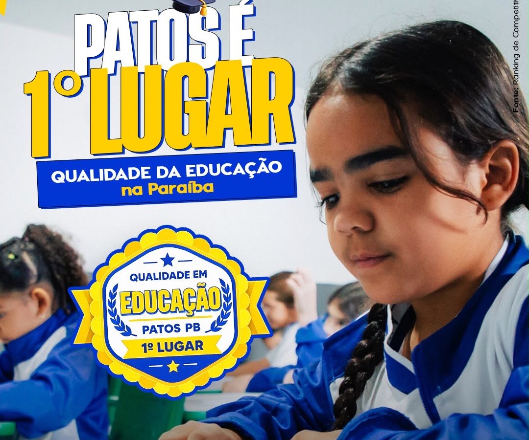Patos alcança liderança na PB também em qualidade da educação no Ranking de Competitividade dos Municípios 2026